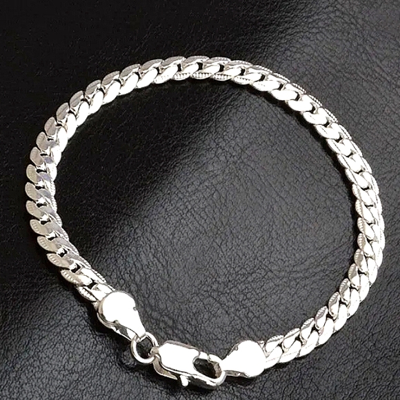 S925 Unisex Authentic Sterling Silver 5MM Bracelet Miami Cuban Link - Picture 2 of 11